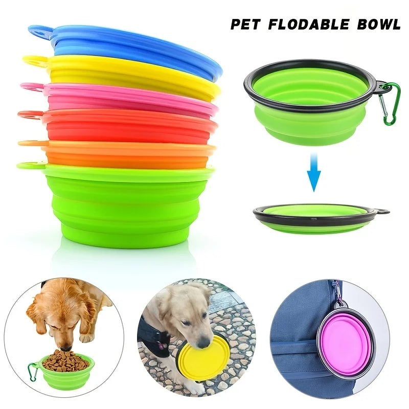 Portable Silicone Collapsible Pet Bowl - Durable Travel Food & Water Bowl