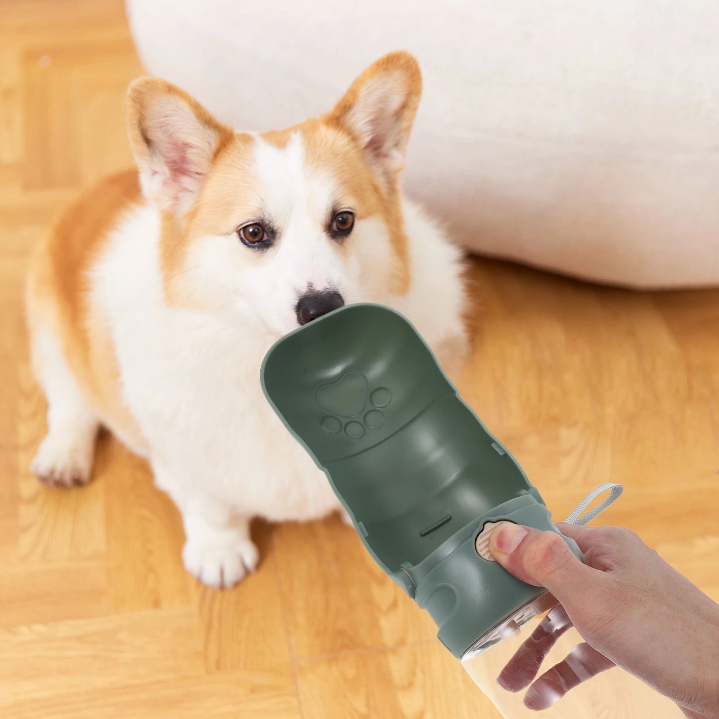 Portable Pet Water Bottle 100ml White Small Size for Dogs Cats Travel Outdoor Dog Feeder Dispenser Bowl Pet Container