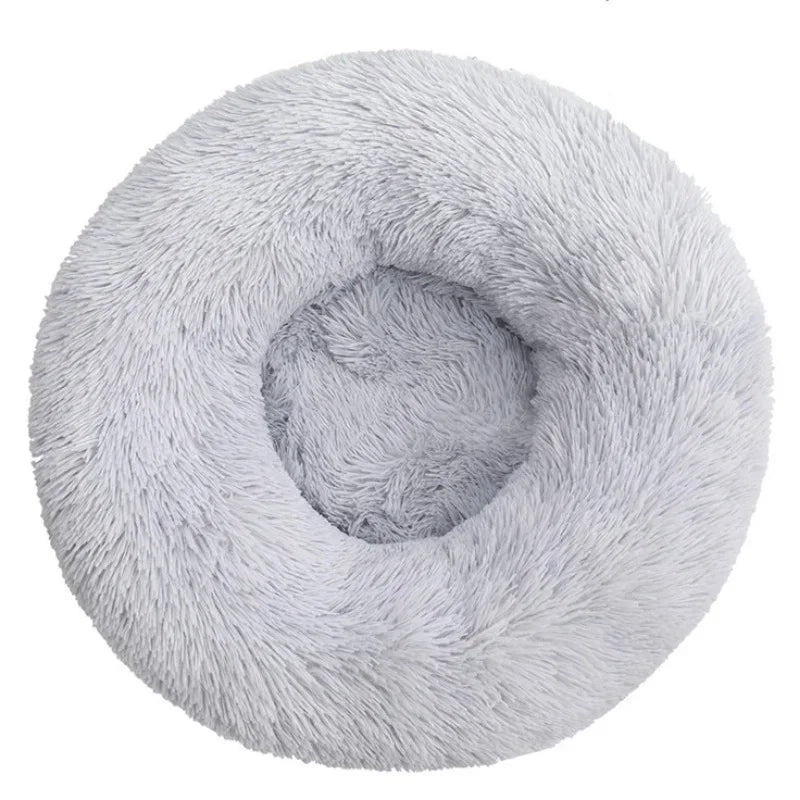 Soft Round Pet Bed for Medium & Large Dogs Winter Warm Plush Sleeping Mat