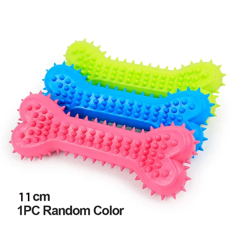 Rubber Chew Toy for Small Dogs - Bite-Resistant & Teeth Cleaning