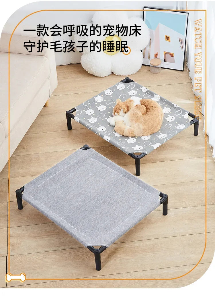 Elevated Folding Pet Bed - Portable Washable Dog & Cat Camping Bed
