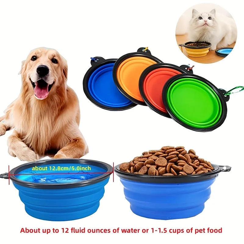 Portable Silicone Collapsible Pet Bowl - Durable Travel Food & Water Bowl