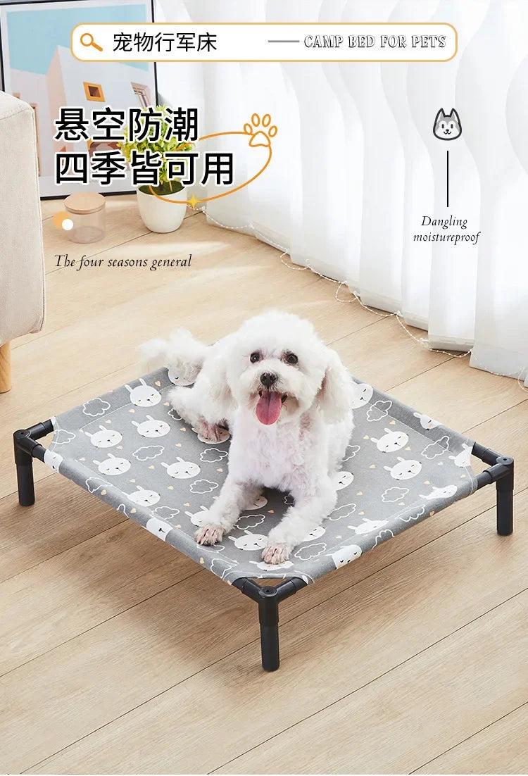 Elevated Folding Pet Bed - Portable Washable Dog & Cat Camping Bed