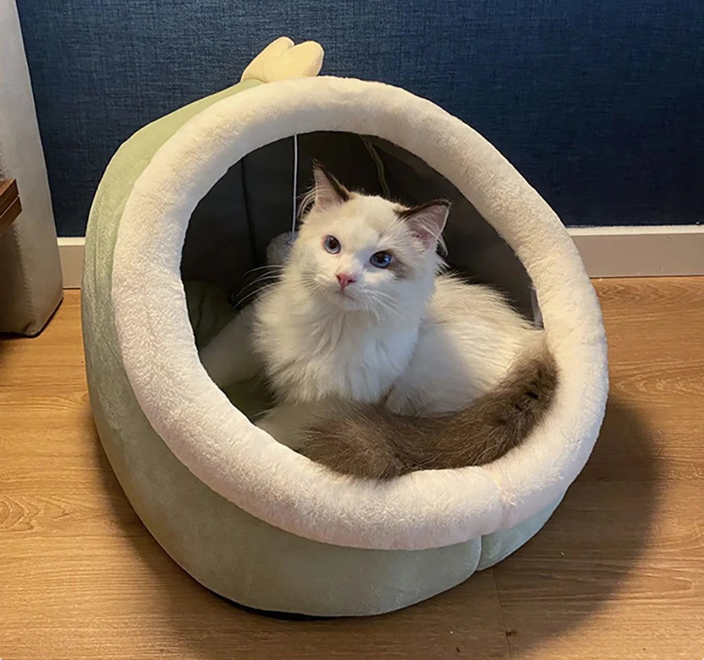 Deep Sleep Foldable Cat Bed – Cozy Cave Mat for Cats & Small Dogs