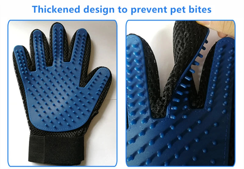 Pet Grooming Glove - Hair Deshedding Brush & Massage Comb for Cats & Dogs