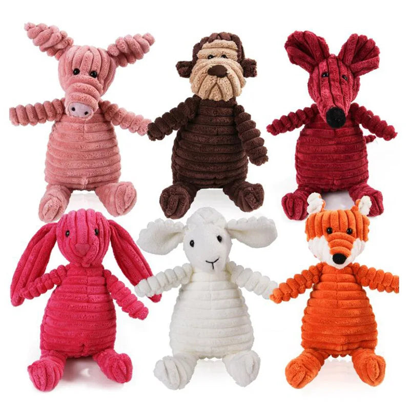 Plush Squeaky Dog Toy - Bite-Resistant Animal Toy for Puppies & Dogs