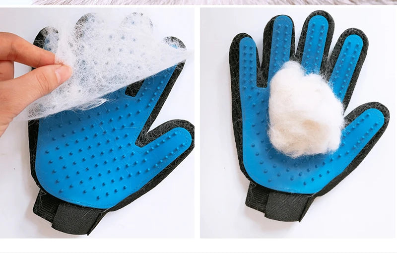 Pet Grooming Glove - Hair Deshedding Brush & Massage Comb for Cats & Dogs