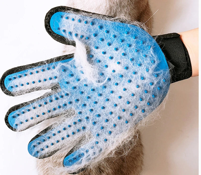 Pet Grooming Glove - Hair Deshedding Brush & Massage Comb for Cats & Dogs