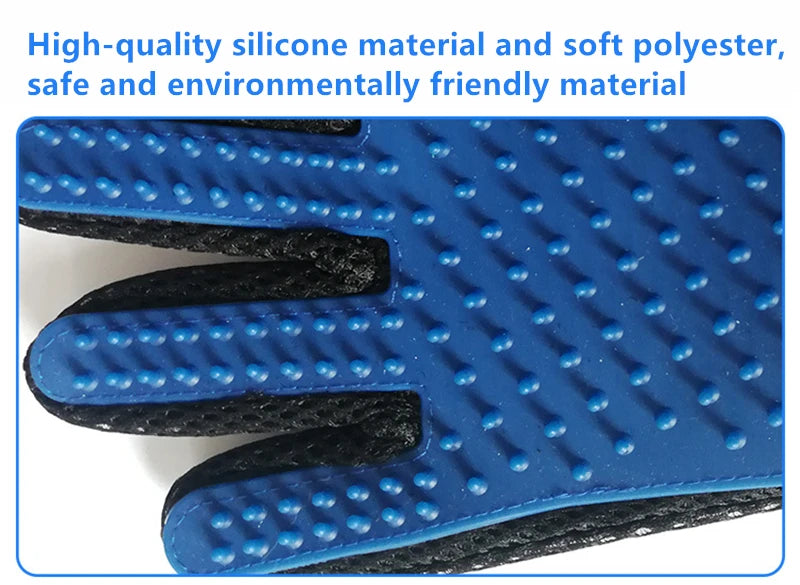 Pet Grooming Glove - Hair Deshedding Brush & Massage Comb for Cats & Dogs