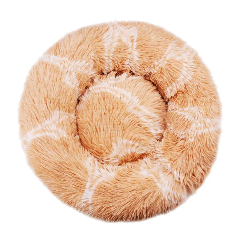 Soft Round Pet Bed for Medium & Large Dogs  Winter Warm Plush Sleeping Mat