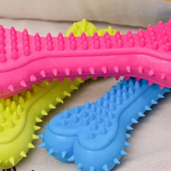 Rubber Chew Toy for Small Dogs - Bite-Resistant & Teeth Cleaning