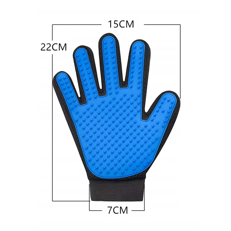 Pet Grooming Glove - Hair Deshedding Brush & Massage Comb for Cats & Dogs