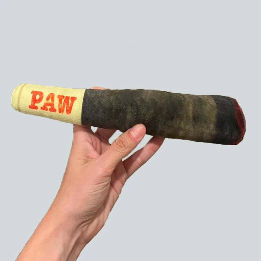 Cigar Plush Squeaky Dog Toy - Funny Chew Toy for Small & Medium Dogs