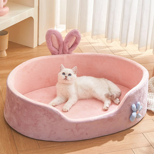 Detachable Washable Soft Pet Bed - All-Season Comfort