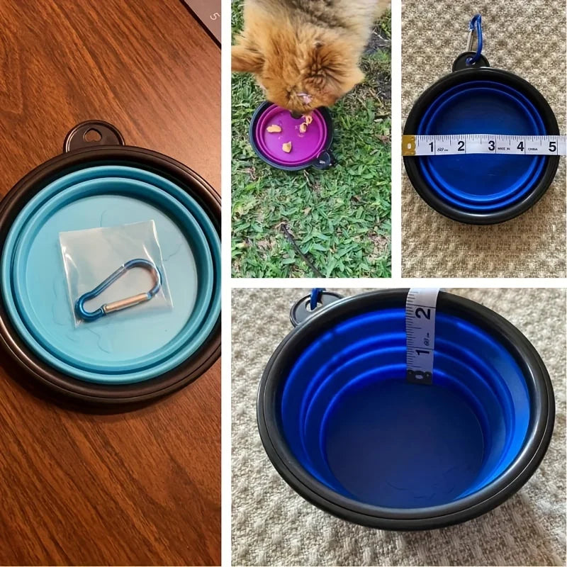 Portable Silicone Collapsible Pet Bowl - Durable Travel Food & Water Bowl