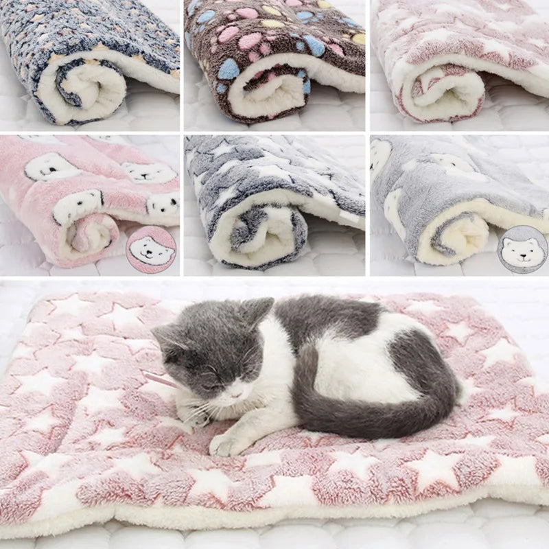 Soft Thickened Pet Sleeping Mat - Washable Warm Fleece Blanket