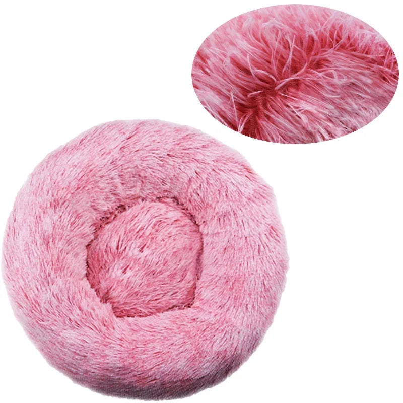 Soft Round Pet Bed for Medium & Large Dogs  Winter Warm Plush Sleeping Mat