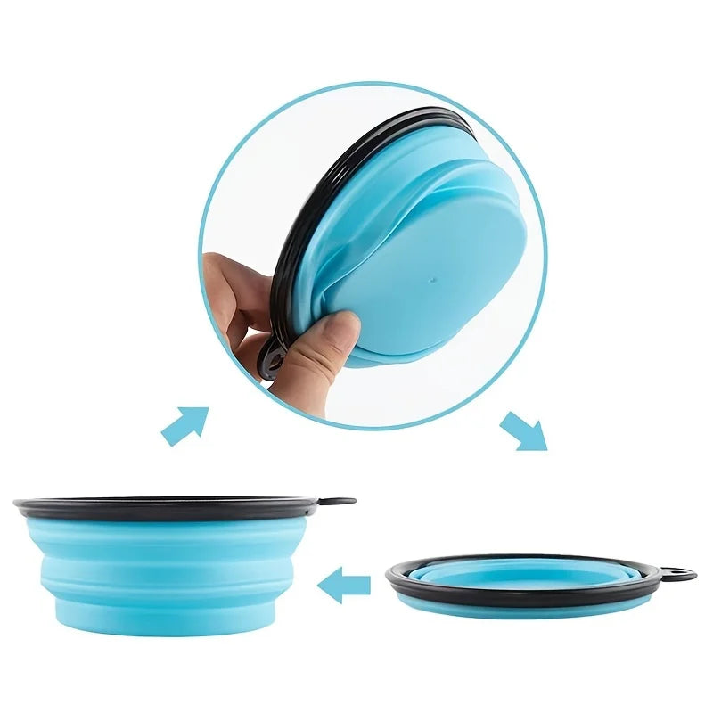 Portable Silicone Collapsible Pet Bowl - Durable Travel Food & Water Bowl