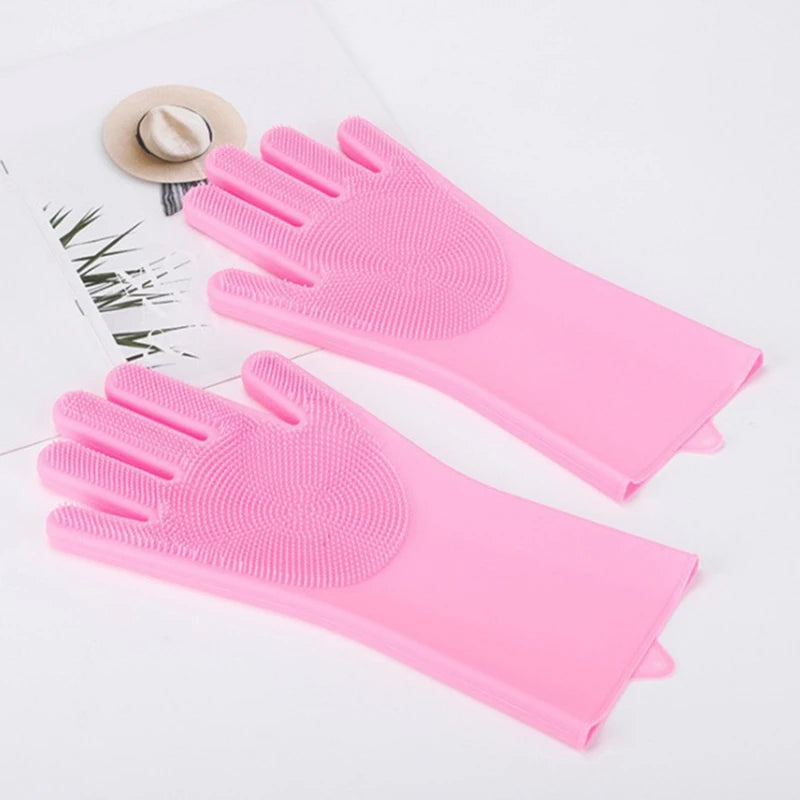 Silicone Pet Bathing Gloves - Shampoo & Hair Removal Massaging Sponge