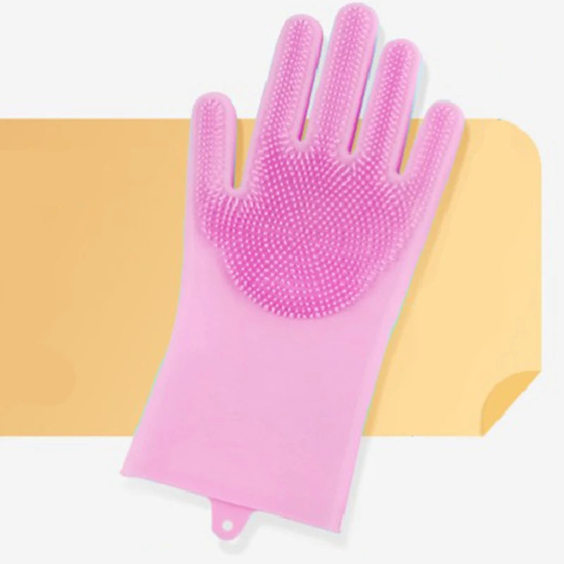 Silicone Pet Bathing Gloves - Shampoo & Hair Removal Massaging Sponge