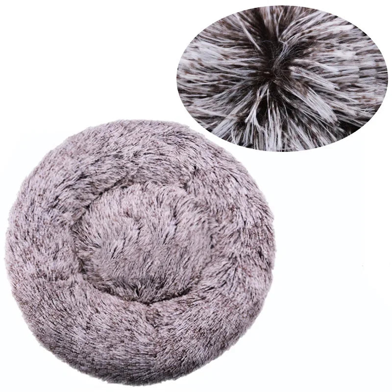 Soft Round Pet Bed for Medium & Large Dogs  Winter Warm Plush Sleeping Mat