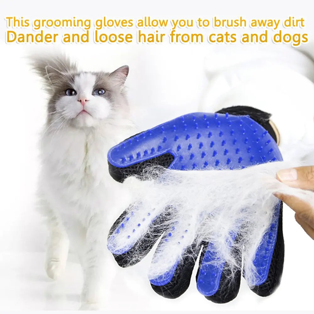 Pet Grooming Glove - Deshedding Brush & Massage Tool for Cats & Dogs