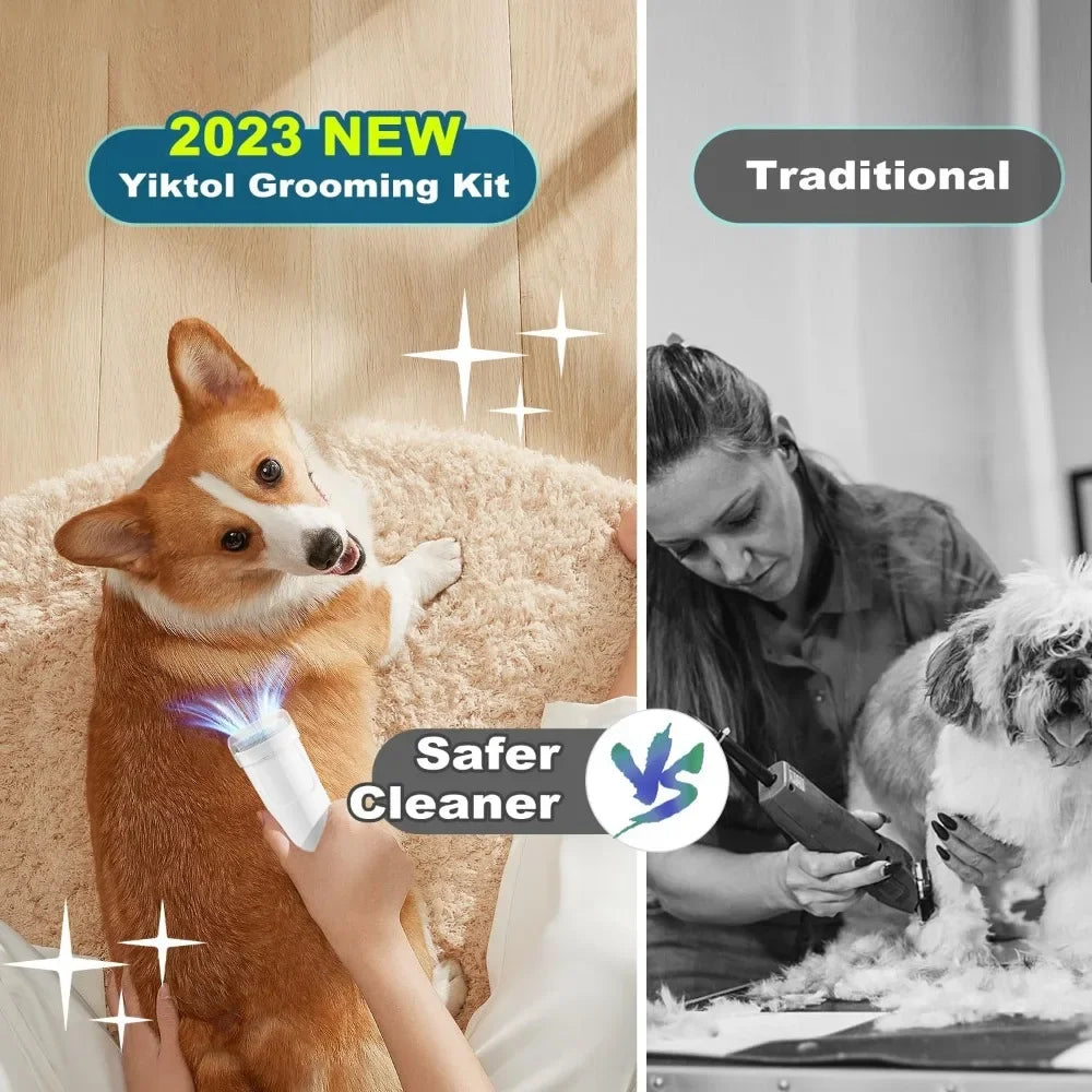 Dog Grooming Kit - Clippers, Vacuum & 5 Shedding Tools for Pets