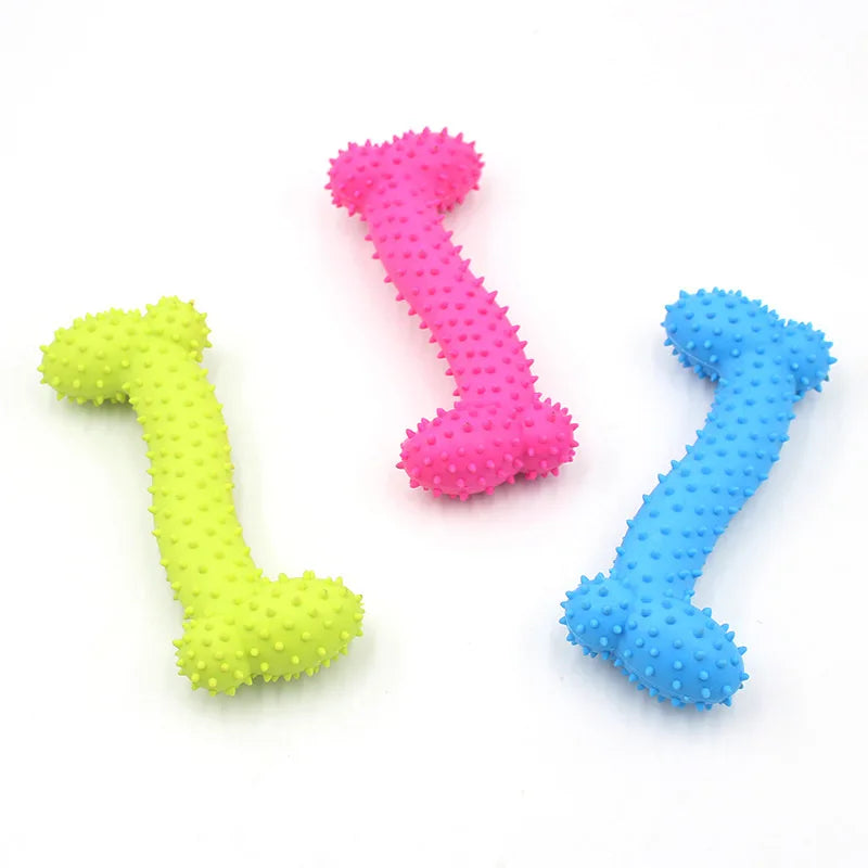 Rubber Chew Toy for Small Dogs - Bite-Resistant & Teeth Cleaning