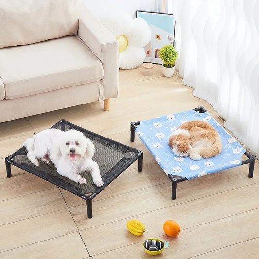 Elevated Folding Pet Bed - Portable Washable Dog & Cat Camping Bed