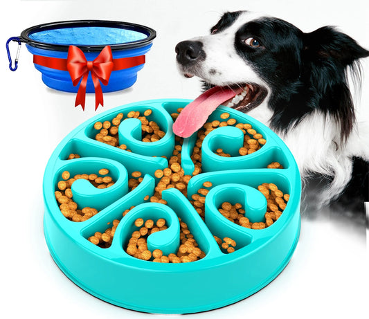 Slow Feeder Dog Bowl - Non-Slip, Anti-Gulping, Eco-Friendly Dish