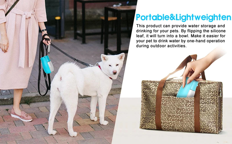 Original Design 300 ml Portable Pet Dog Water  Bottle for Walking Feeder for Dogs Folded Bottle Water Dispenser