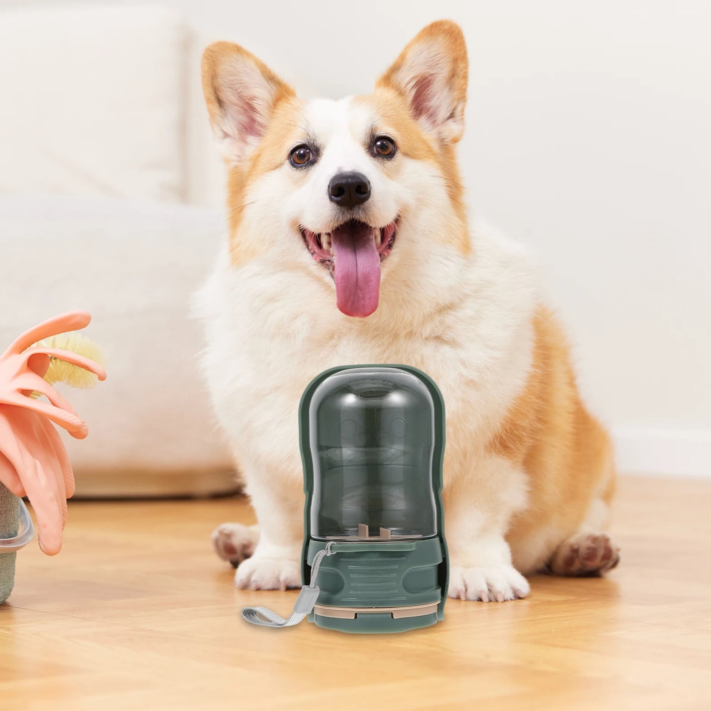 Portable Pet Water Bottle 100ml White Small Size for Dogs Cats Travel Outdoor Dog Feeder Dispenser Bowl Pet Container