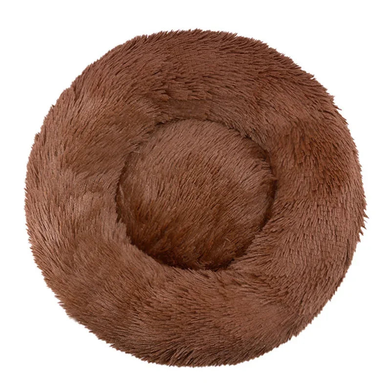 Soft Round Pet Bed for Medium & Large Dogs  Winter Warm Plush Sleeping Mat