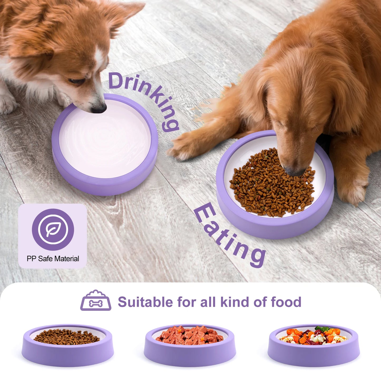 Anti-Gulping Slow Feeder Dog Bowl - Non-Slip Eco Dish for All Sizes