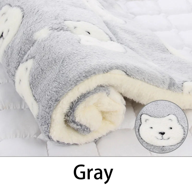 Soft Thickened Pet Sleeping Mat - Washable Warm Fleece Blanket