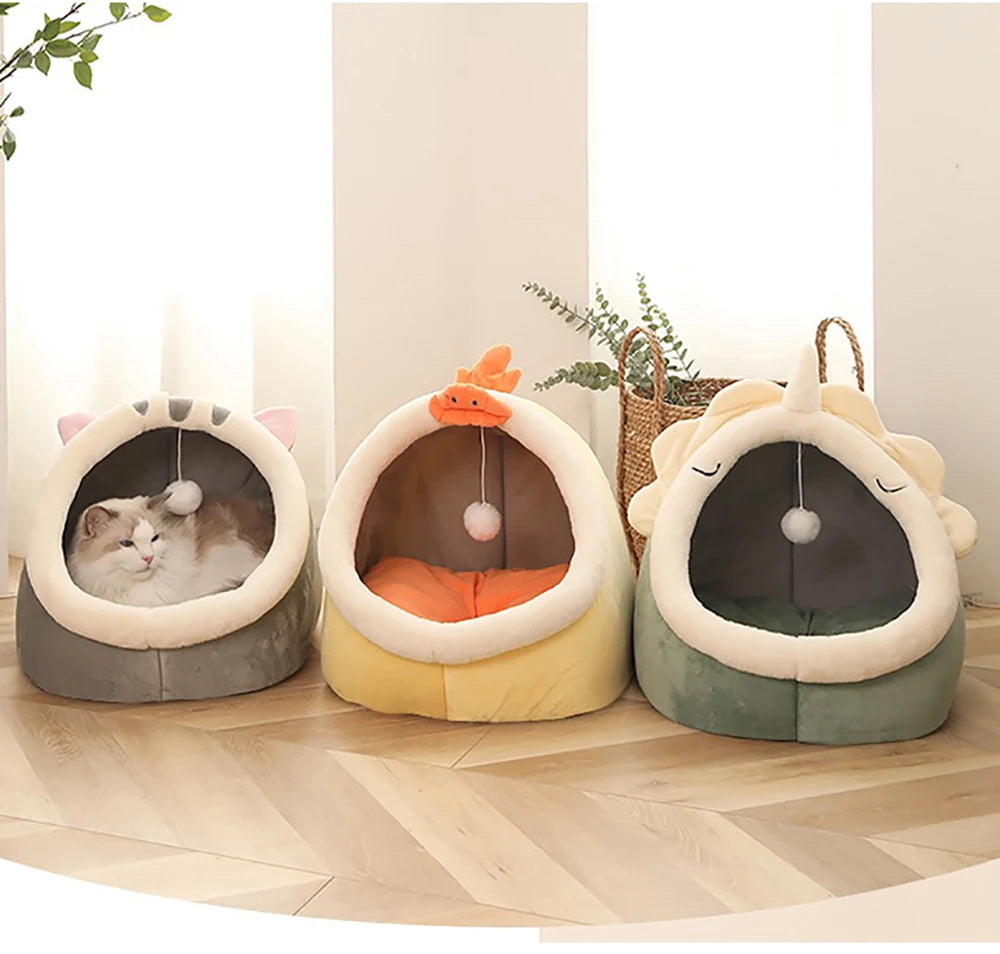 Deep Sleep Foldable Cat Bed – Cozy Cave Mat for Cats & Small Dogs