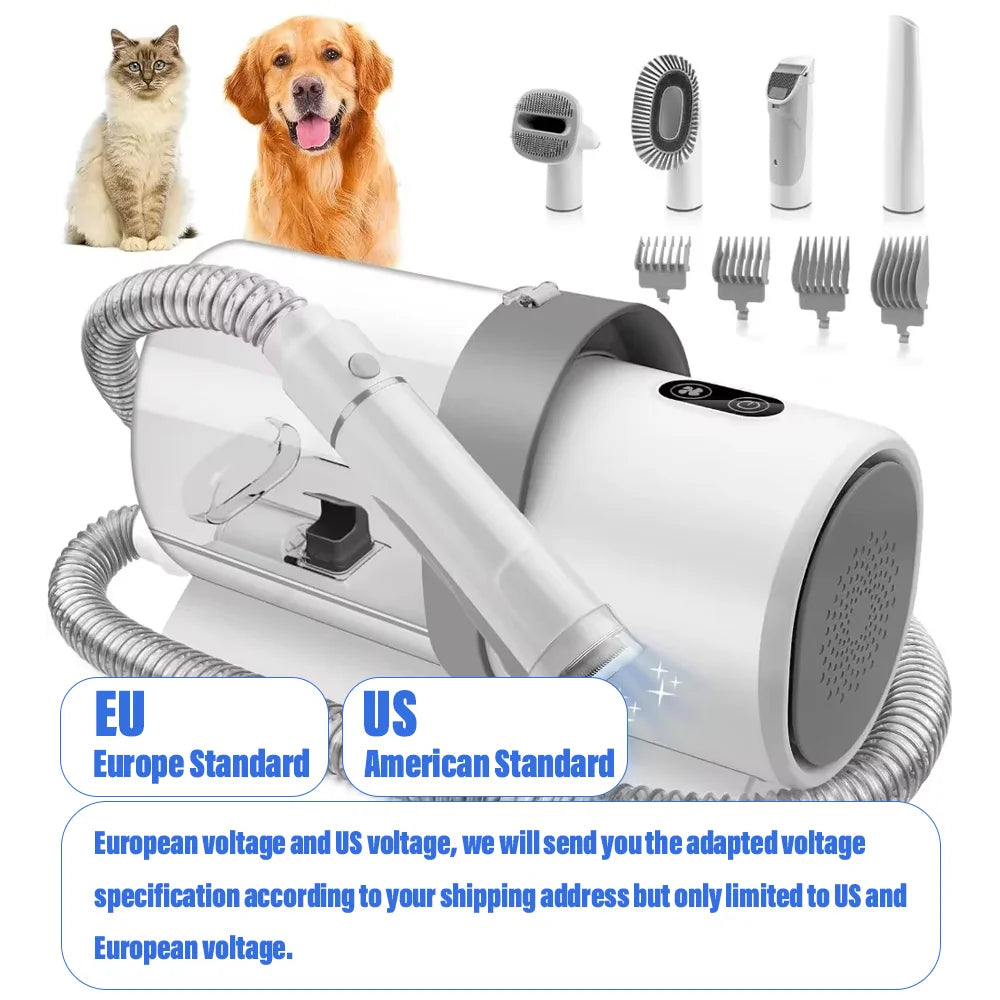 Dog Grooming Kit - Clippers, Vacuum & 5 Shedding Tools for Pets