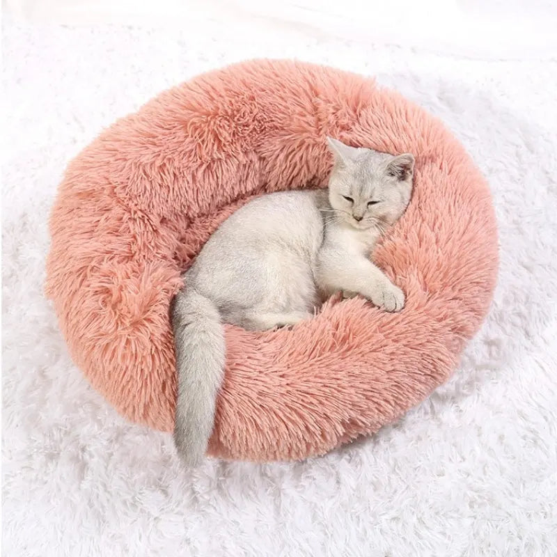 Soft Round Pet Bed for Medium & Large Dogs  Winter Warm Plush Sleeping Mat