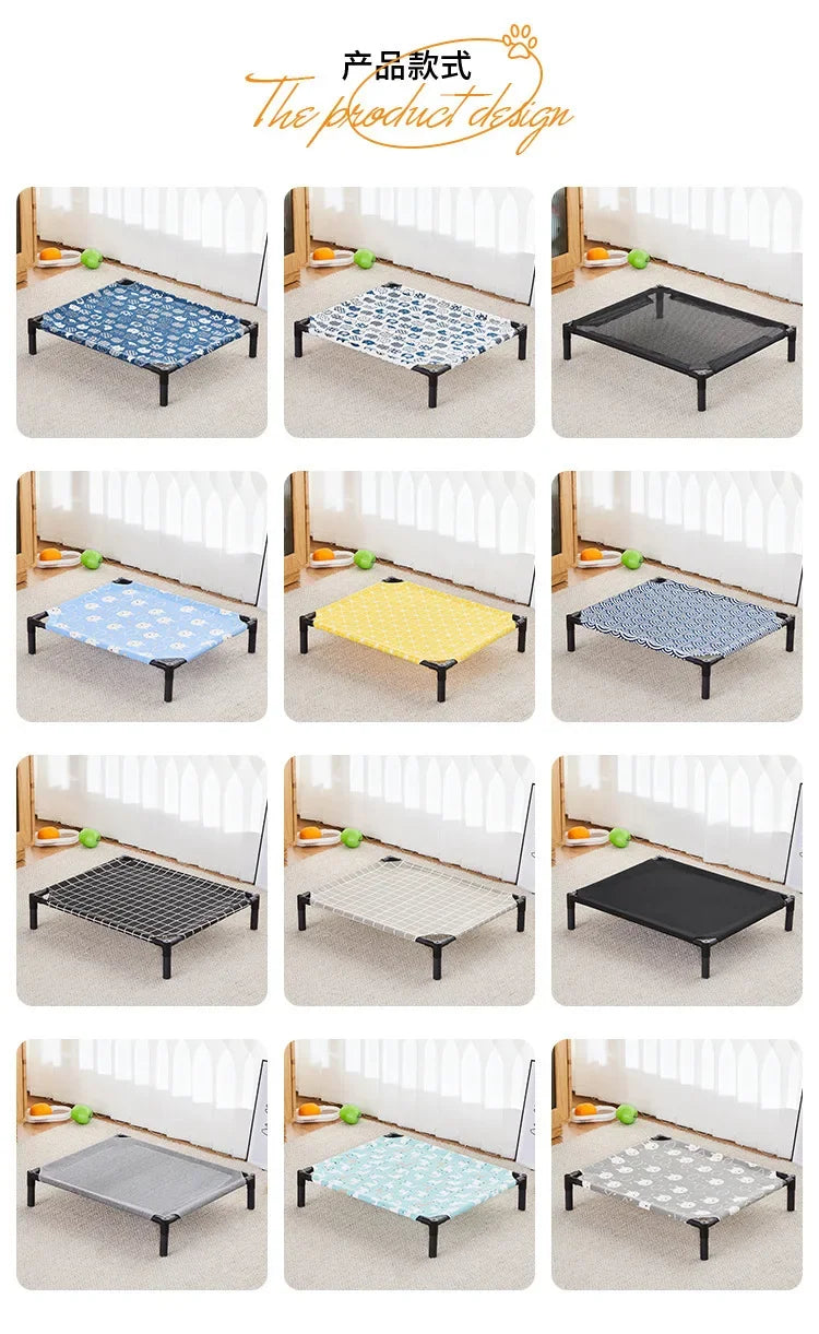 Elevated Folding Pet Bed - Portable Washable Dog & Cat Camping Bed