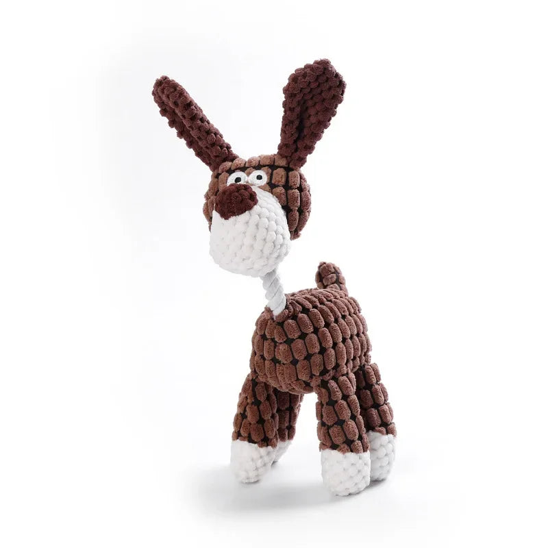 Plush Squeaky Dog Toy - Bite-Resistant Animal Toy for Puppies & Dogs