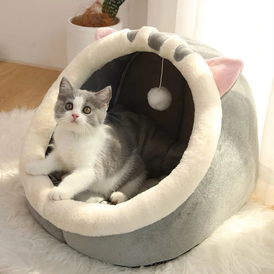 Deep Sleep Foldable Cat Bed – Cozy Cave Mat for Cats & Small Dogs