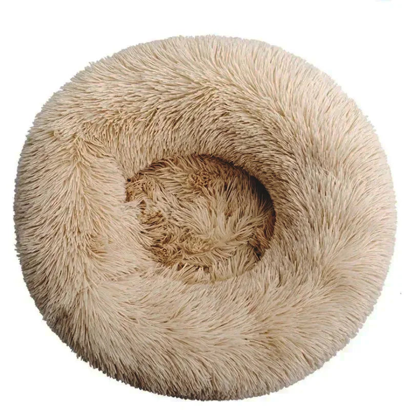 Soft Round Pet Bed for Medium & Large Dogs  Winter Warm Plush Sleeping Mat