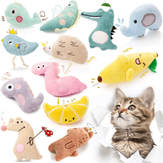 Cute Plush Cat Chew Toy - Cartoon Molar Bite & Interactive Play