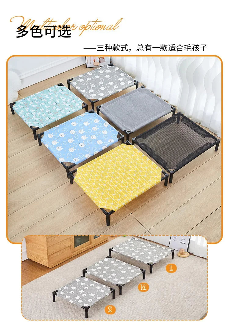 Elevated Folding Pet Bed - Portable Washable Dog & Cat Camping Bed
