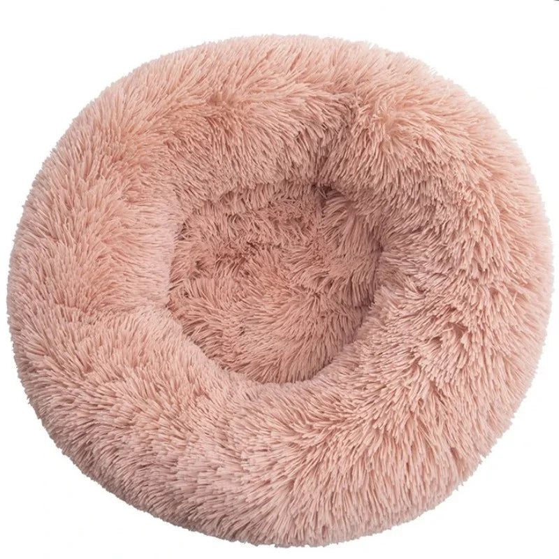 Soft Round Pet Bed for Medium & Large Dogs  Winter Warm Plush Sleeping Mat