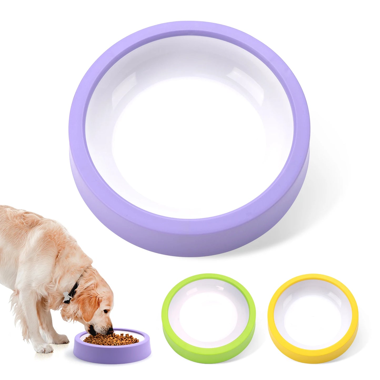 Anti-Gulping Slow Feeder Dog Bowl - Non-Slip Eco Dish for All Sizes