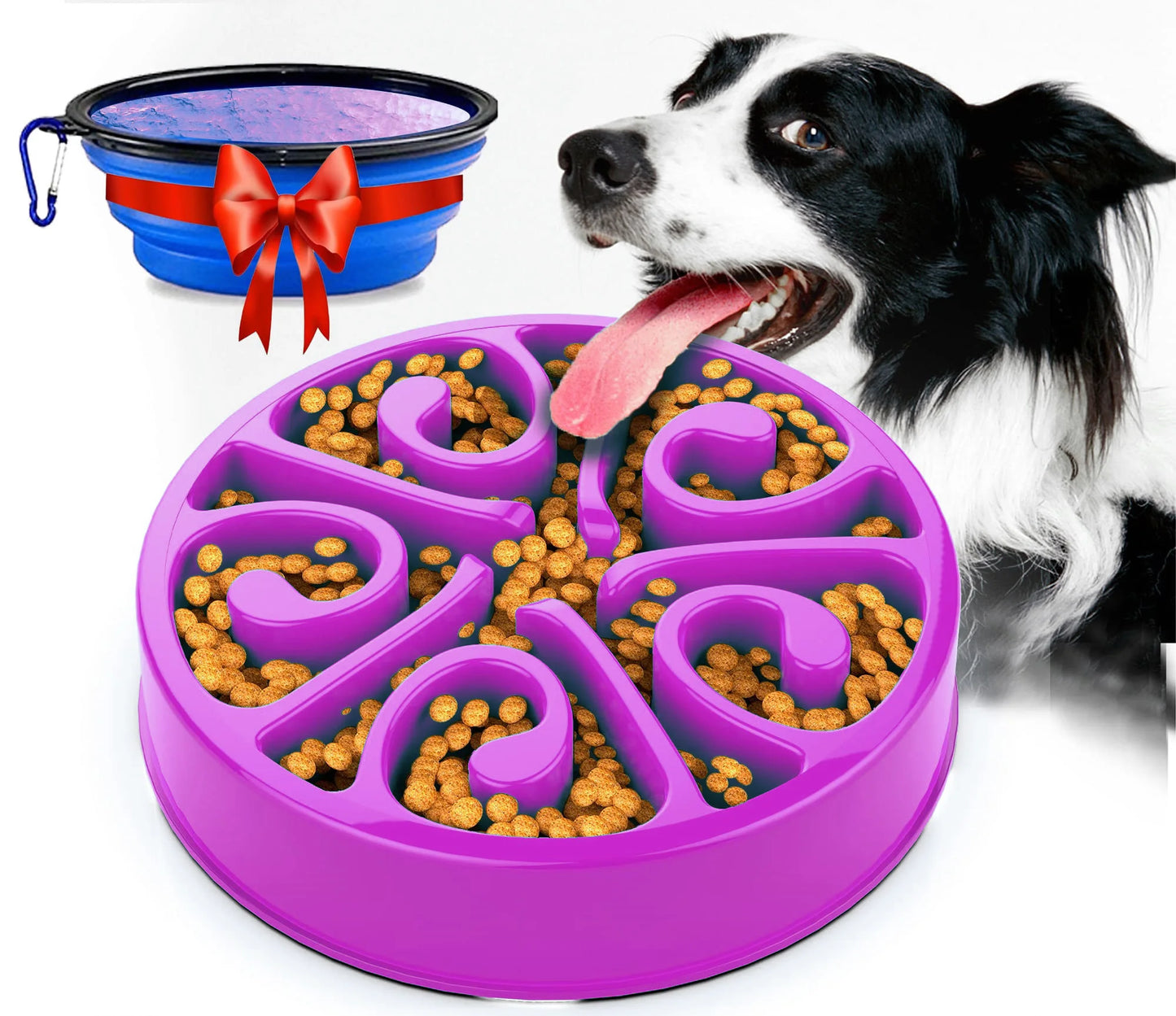 Slow Feeder Dog Bowl - Non-Slip, Anti-Gulping, Eco-Friendly Dish