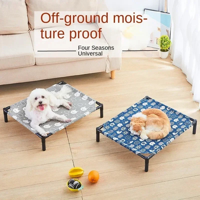 Elevated Folding Pet Bed - Portable Washable Dog & Cat Camping Bed