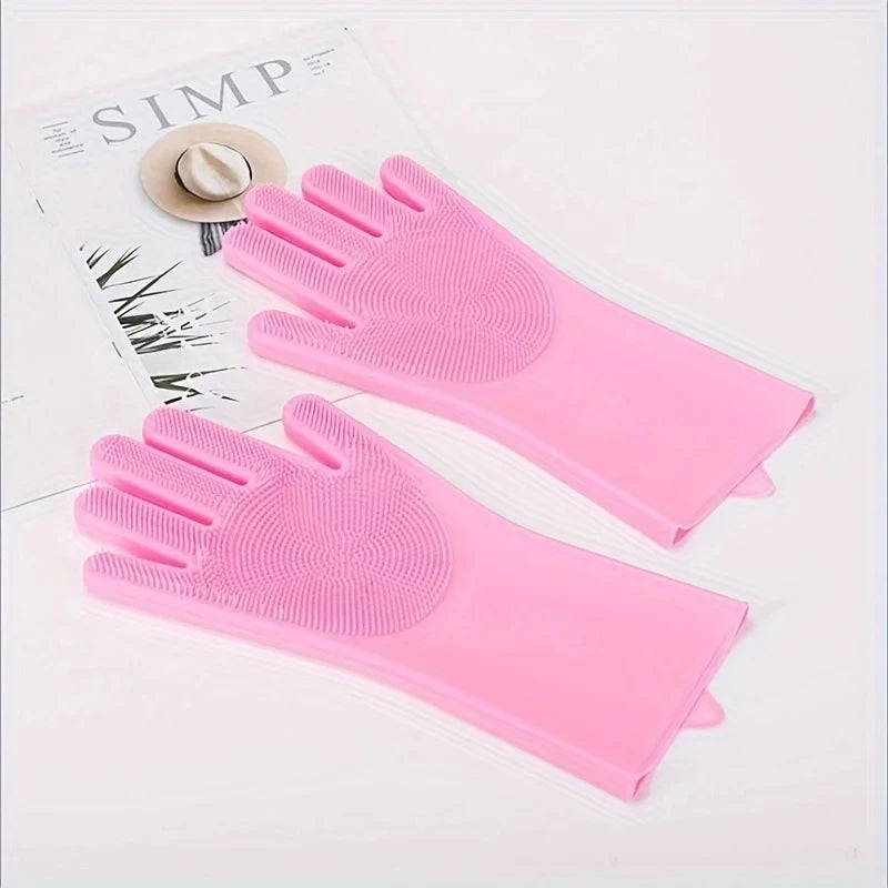 Pet Grooming Cleaning Gloves - Bathing Scrubber & Hair Removal Sponge