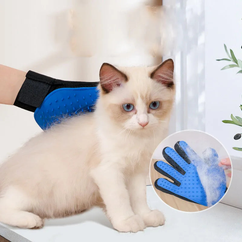 Pet Grooming Glove - Deshedding Brush & Massage Tool for Cats & Dogs